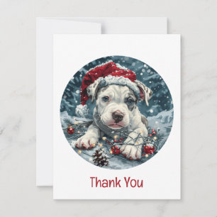 Vielen Dank für Ihr Weihnachtsbaum Bull Santa Pupp Dankeskarte