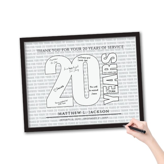 Vielen Dank für Ihre 20 Dienstjahre Poster (Von Creator hochgeladen)