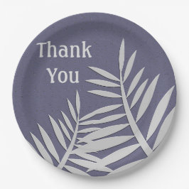 Vielen Dank für Ihre Anerkennung Lila Leaf-Silhoue Pappteller