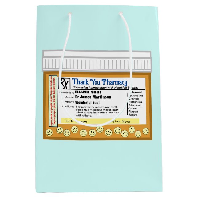 Vielen Dank für Ihre Apotheke Mittlere Geschenktüte (Vorderseite)