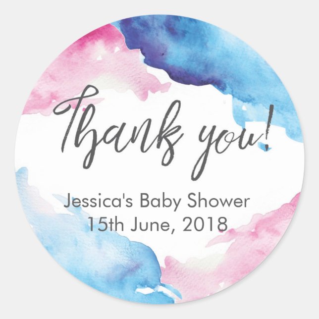 Vielen Dank für Ihre Aufkleber Blau und Rosa Wasse (Vorderseite)