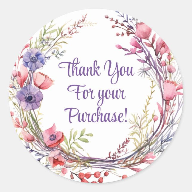 Vielen Dank für Ihre Aufkleber zum Kauf (Vorderseite)