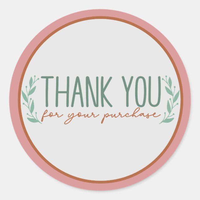 Vielen Dank für Ihre Aufkleber zum Kauf (Vorderseite)