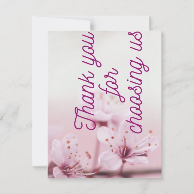 Vielen Dank für Ihre Auswahl nach den Einkaufskart Dankeskarte (Vorderseite)