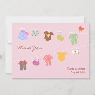 Vielen Dank für Ihre Babydusche Flat Card Dankeskarte