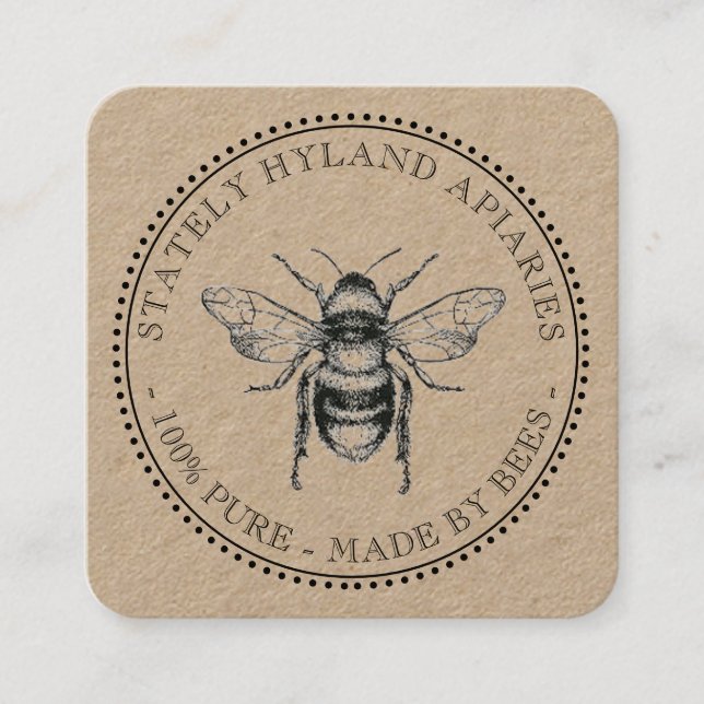 Vielen Dank für Ihre Beekeeping Business Card Quadratische Visitenkarte (Vorderseite)