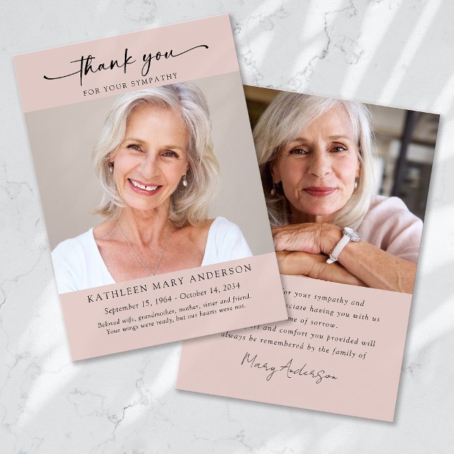 Vielen Dank für Ihre Beileid-Fotokarte Dankeskarte (Von Creator hochgeladen)