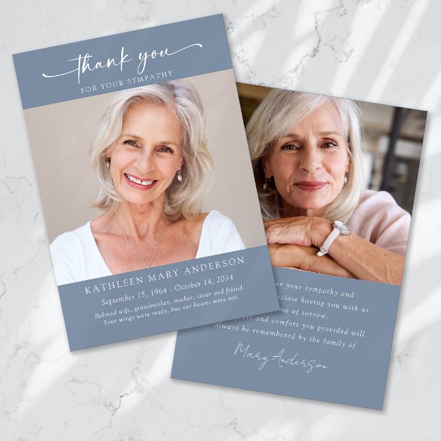 Vielen Dank für Ihre Beileid-Fotokarte Dankeskarte (Von Creator hochgeladen)