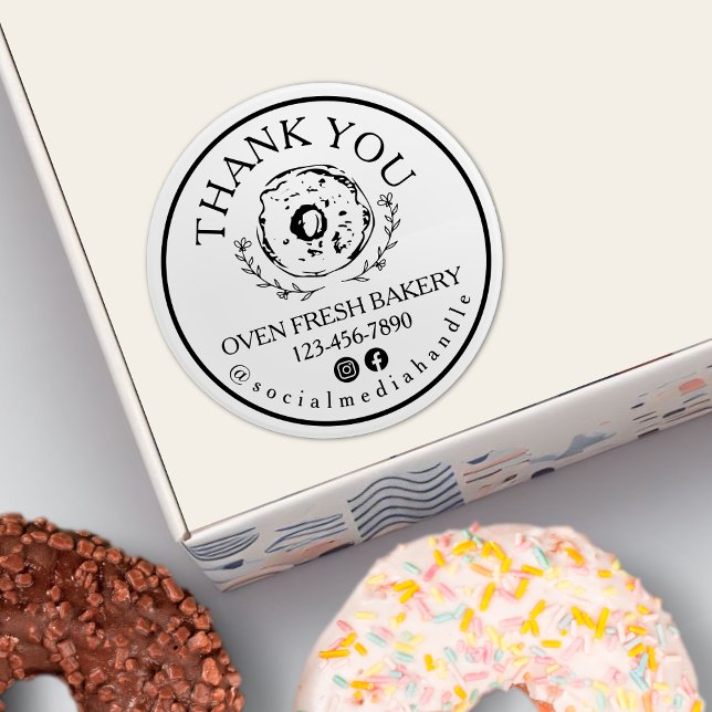 Vielen Dank für Ihre Bestellung Bäckerei Black Don Runder Aufkleber (Von Creator hochgeladen)