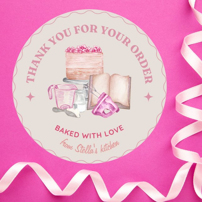 Vielen Dank für Ihre Bestellung Bäckerei Runder Aufkleber (Von Creator hochgeladen)