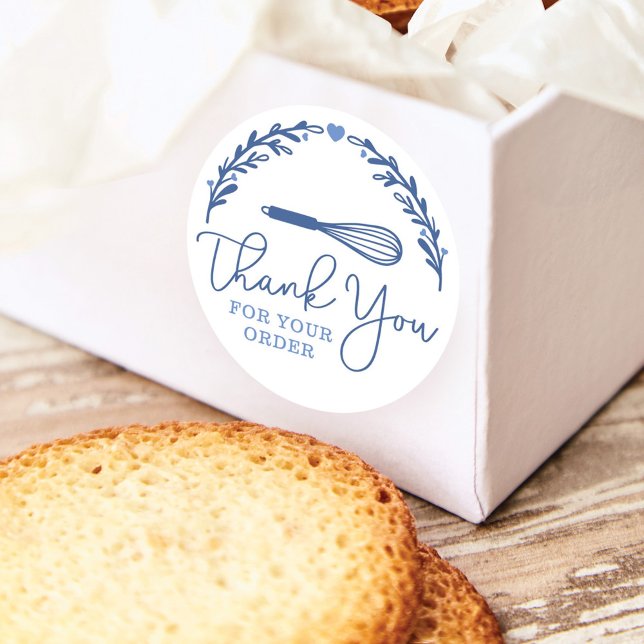 Vielen Dank für Ihre Bestellung Bäckerei Whisk & W Runder Aufkleber (Von Creator hochgeladen)