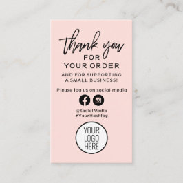 Vielen Dank für Ihre Bestellung Black and Peach Pi Visitenkarte