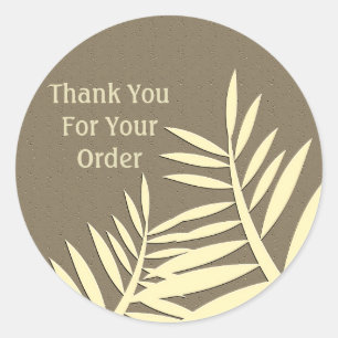 Vielen Dank für Ihre Bestellung Brown Leaf Silhoue Runder Aufkleber