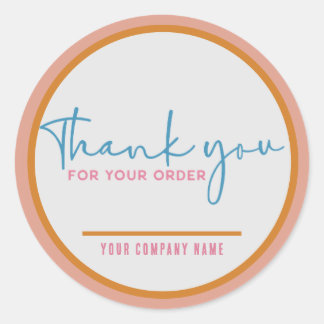Vielen Dank für Ihre Bestellung Custom Business Runder Aufkleber