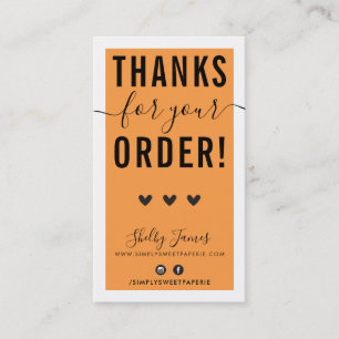 VIELEN DANK FÜR IHRE BESTELLUNG Fett hell orange e Visitenkarte