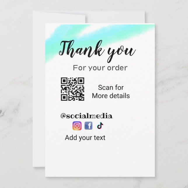 Vielen Dank für Ihre Bestellung fügen q oder Konta Einladung (Vorderseite)