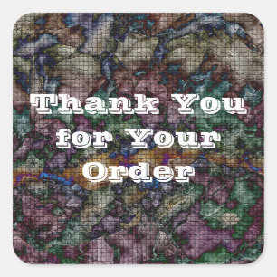 Vielen Dank für Ihre Bestellung Krawatte-Dye-Kunde Quadratischer Aufkleber