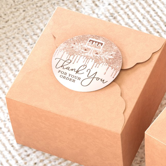 Vielen Dank für Ihre Bestellung Kuchen Bäckerei Gl Runder Aufkleber (Von Creator hochgeladen)