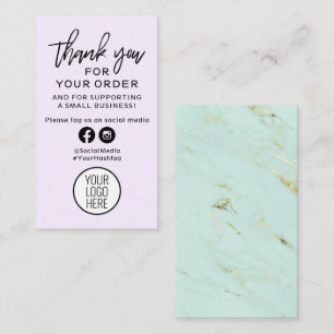 Vielen Dank für Ihre Bestellung Lila und Minze Mar Visitenkarte