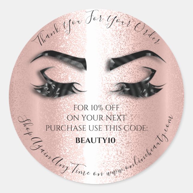 Vielen Dank für Ihre Bestellung Logo Discount Rose Runder Aufkleber (Vorderseite)