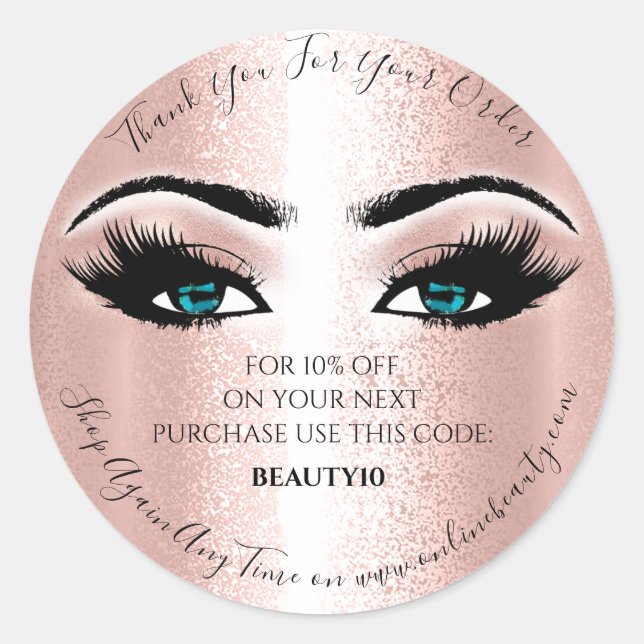 Vielen Dank für Ihre Bestellung Logo Rabatt Rose L Runder Aufkleber (Vorderseite)