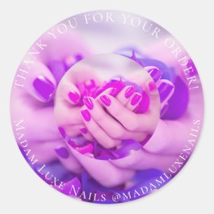 Vielen Dank für Ihre Bestellung Luxe Nails Lila Pi Runder Aufkleber