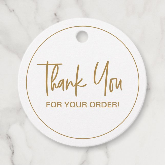 Vielen Dank für Ihre Bestellung Modernes Script Geschenkanhänger (Vorderseite)