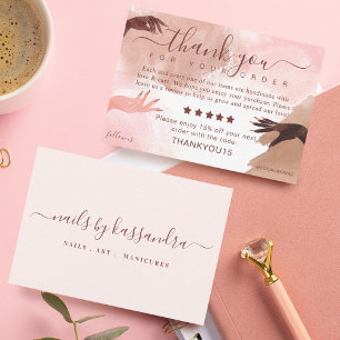 Vielen Dank für Ihre Bestellung Nail Art Business Dankeskarte