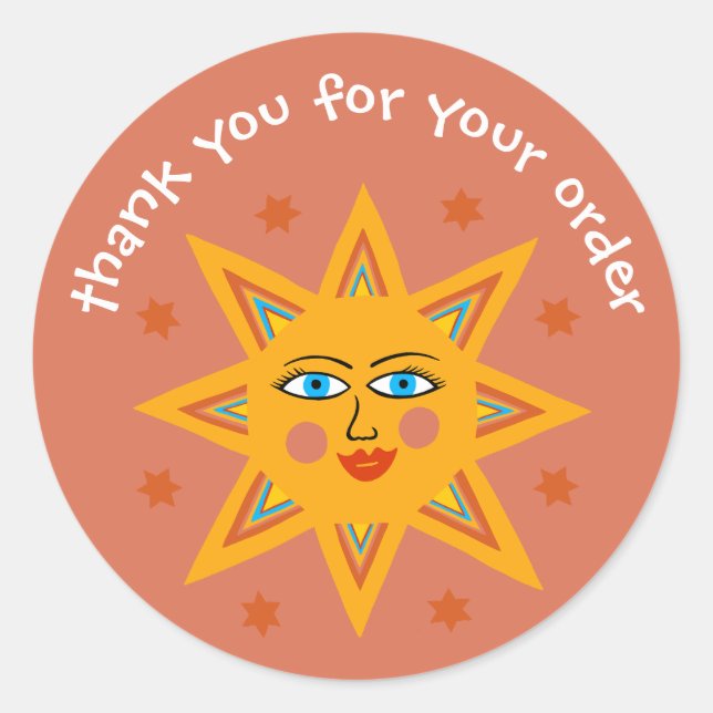 "Vielen Dank für Ihre Bestellung" Niedliche Custom Runder Aufkleber (Vorderseite)