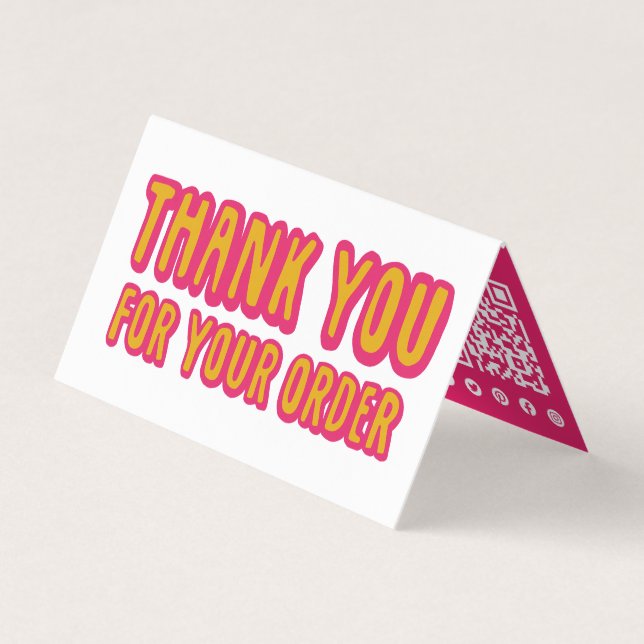 Vielen Dank für Ihre Bestellung Social Icons QR Co Visitenkarten (Vorderseite)