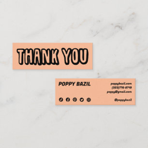 Vielen Dank für Ihre Bestellung Social Media Icons Mini Visitenkarte