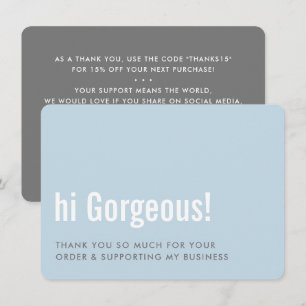 VIELEN DANK FÜR IHRE BESTELLUNG Spaß einfügen Baby Dankeskarte