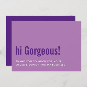 VIELEN DANK FÜR IHRE BESTELLUNG Spaß Einfügen lila Dankeskarte