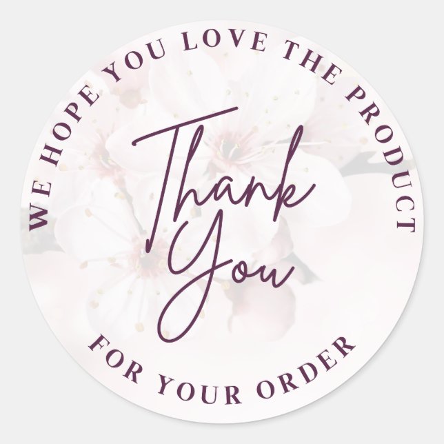 Vielen Dank für Ihre Bestellung von Kleinunternehm Runder Aufkleber (Vorderseite)