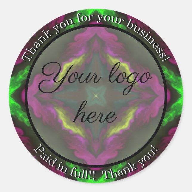 Vielen Dank für Ihre Business-Aufkleber Runder Aufkleber (Vorderseite)