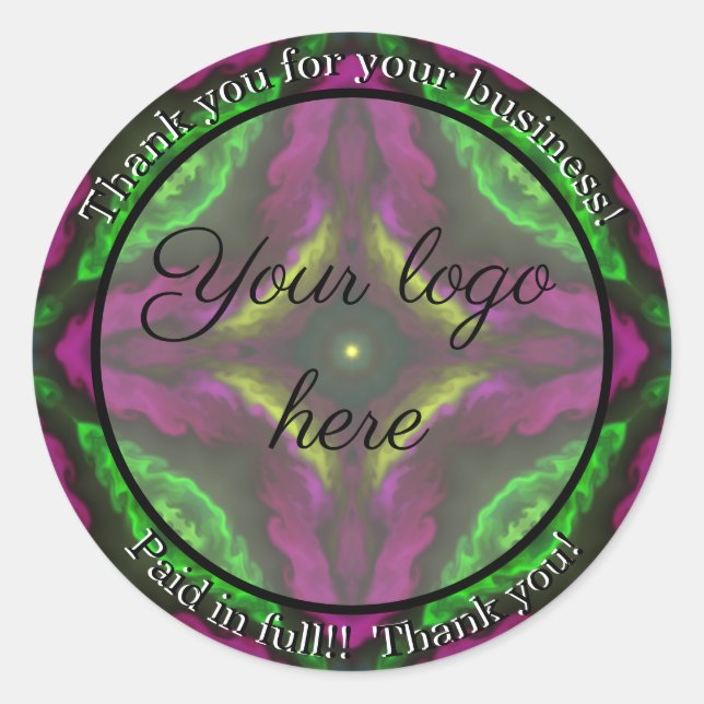 Vielen Dank für Ihre Business-Aufkleber Runder Aufkleber (Vorderseite)