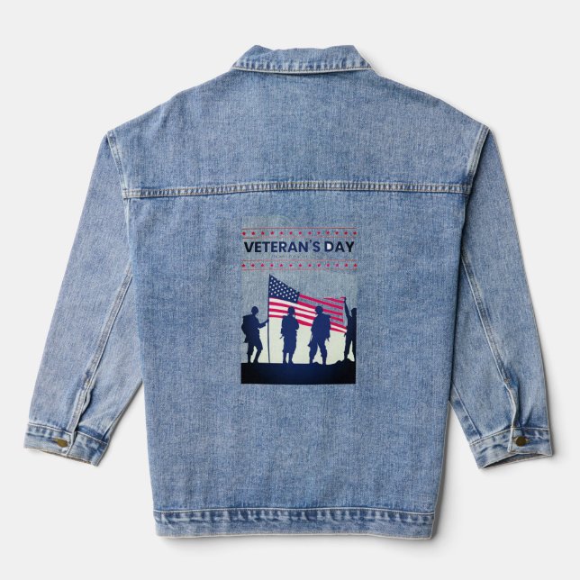 Vielen Dank für Ihre Dienste Patriotic Veterans Da Jeansjacke (Rückseite)