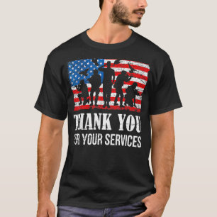 Vielen Dank für Ihre Dienste patriotische Veterane T-Shirt