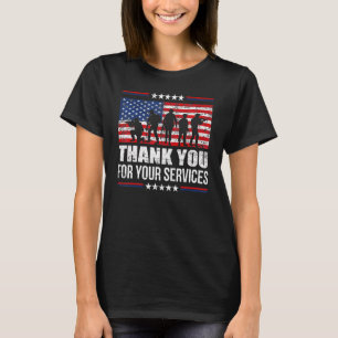 Vielen Dank für Ihre Dienste patriotische Veterane T-Shirt