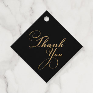 Vielen Dank für Ihre elegante Black Gold Hochzeit Geschenkanhänger