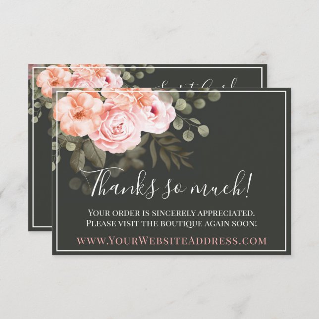 Vielen Dank für Ihre elegante Blush Pink Rose Card Einladung (Vorne/Hinten)
