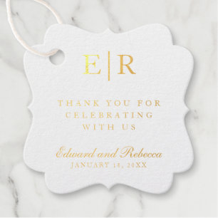 Vielen Dank für Ihre elegante Monogram Gold Foil H Geschenkanhänger