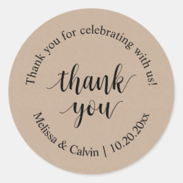 Vielen Dank für Ihre Feier mit uns Wedding Sticker