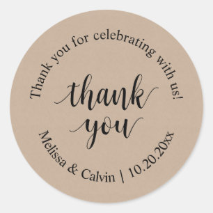 Vielen Dank für Ihre Feier mit uns Wedding Sticker