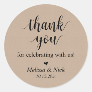 Vielen Dank für Ihre Feier mit uns Wedding Sticker