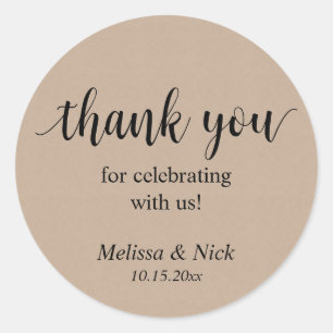 Vielen Dank für Ihre Feier mit uns Wedding Sticker