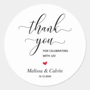 Vielen Dank für Ihre Feier mit uns Wedding Sticker