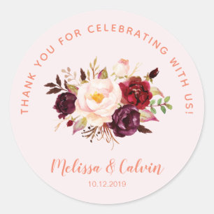 Vielen Dank für Ihre Feier mit uns Wedding Sticker