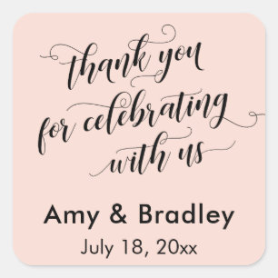 Vielen Dank für Ihre feierliche Begeisterung mit u Quadratischer Aufkleber