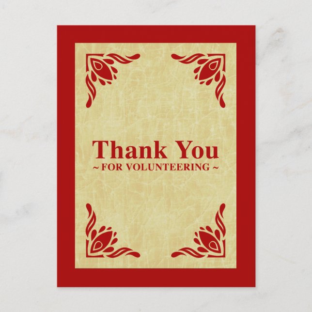 Vielen Dank für Ihre Freiwilligentätigkeit Postkarte (Vorderseite)